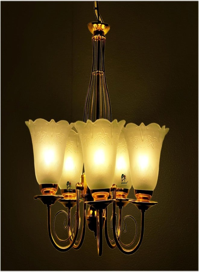 Weldecor 5 Light lamp Chandelier for Home Decorative Ceiling Hanging jhoomer for Home Living Room and Hall (Style3) - Image 5
